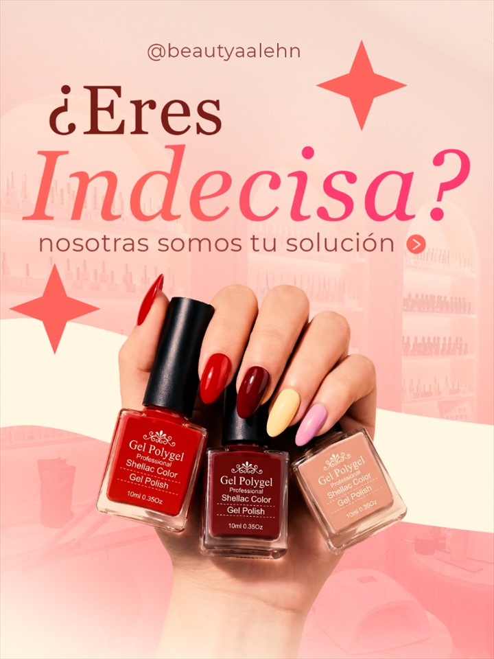 Publicación de belleza sobre esmaltes de gel y uñas indecisas