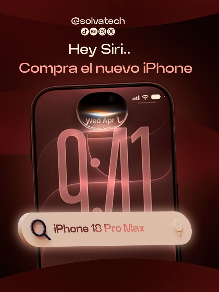 Pieza promocional de SolvaTech para el nuevo iPhone 18