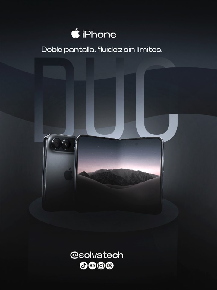 Campaña oscura de SolvaTech para iPhone Duo, doble pantalla