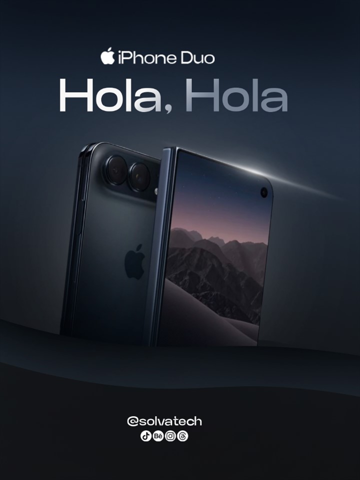 Promoción de iPhone Duo de SolvaTech con el mensaje Hola, Hola